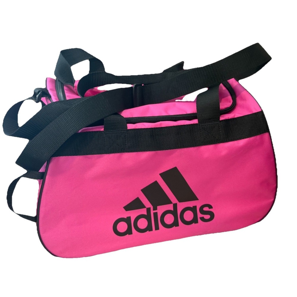 Adidas Diablo Small Duffel Bag Intense Pink Black Gym Sports Travel Carry On